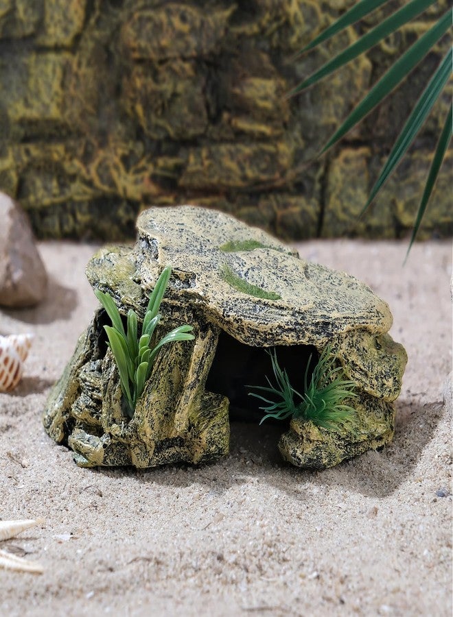 IBWell Leopard Gecko Hide Small Reptile Hides Resin Mini Reptile Basking Rock Humid Hide Turtle Cave Lizard Hide Reptile & Amphibian Habitat DÉCor - Image 4